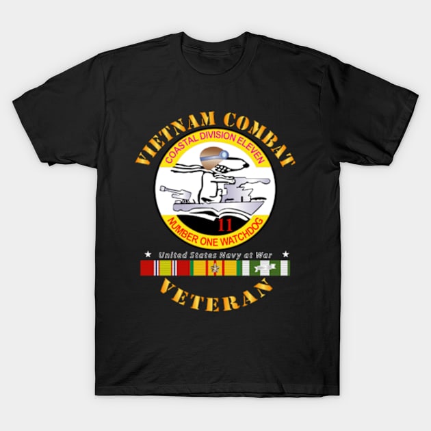 Vietnam Cbt Vet - Coastal Div 11 - Number 1 Watchdog w SVC T-Shirt by twix123844